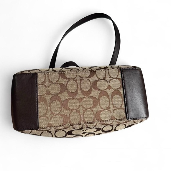 Coach Brown Signature Canvas Tote with Dark Leather Trim - Picture 3 of 8